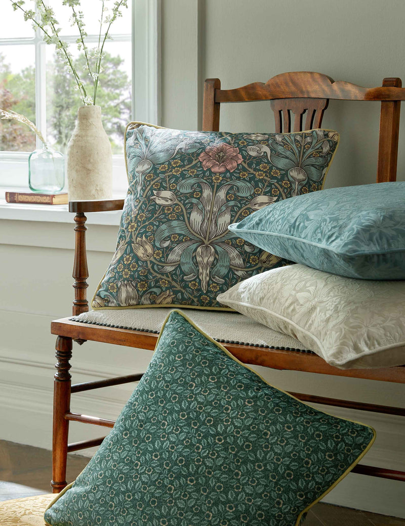 William Morris Spring Thicket Velvet cushion 45x45cm, imported from the UK