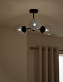 Sputnik bubble glass three-arm flush ceiling light 51 cm - British product