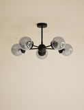 Sputnik bubble glass ceiling light five arms - British product