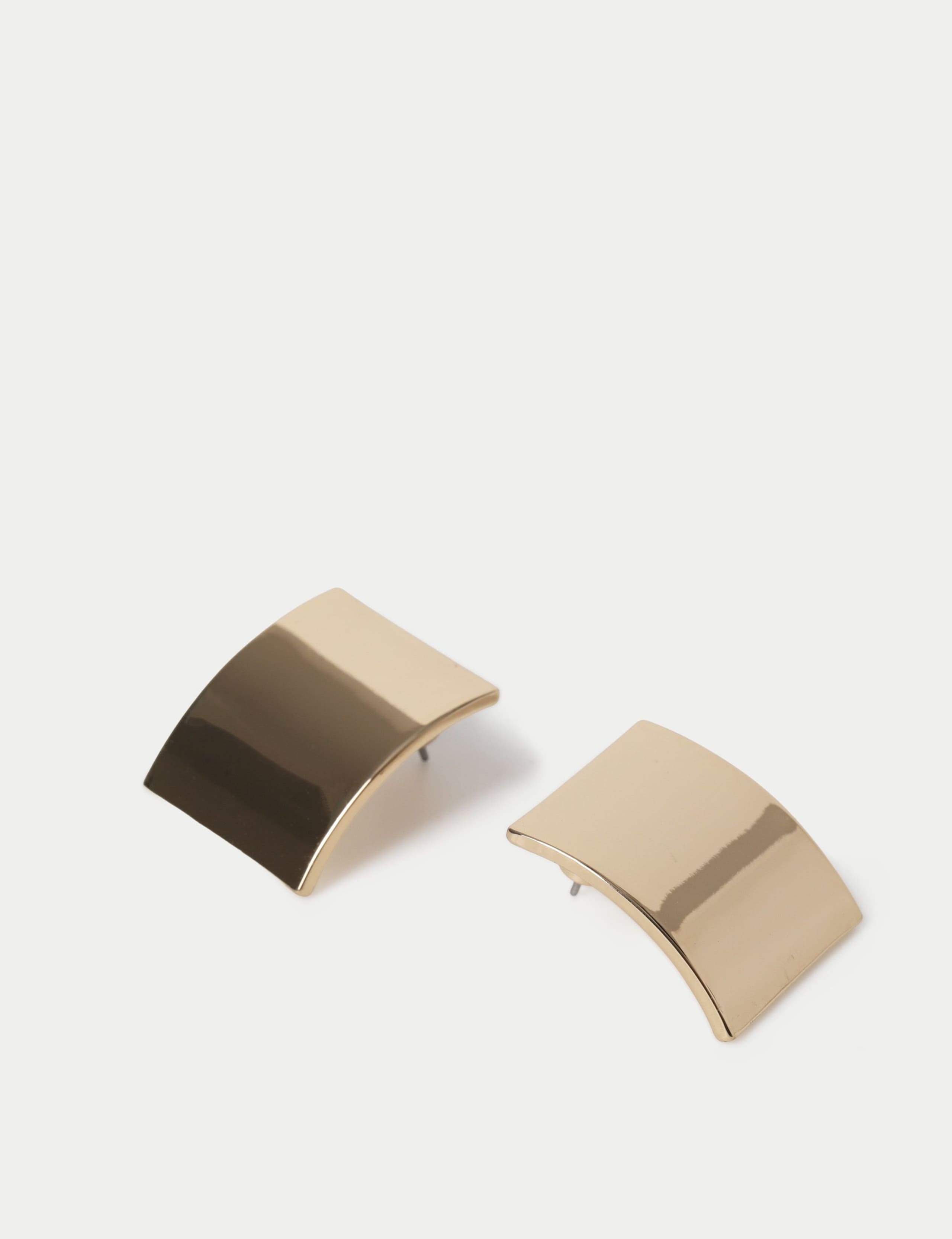 M&S square metal stud earrings 10mm (British brand)