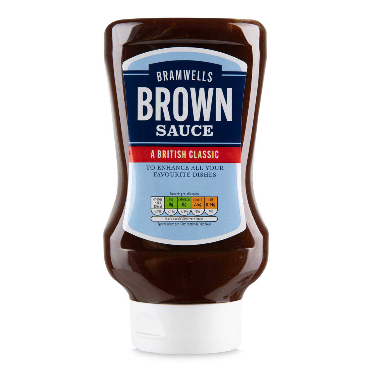 Squeezy Brown Sauce condiment in a squeezy bottle, UK version