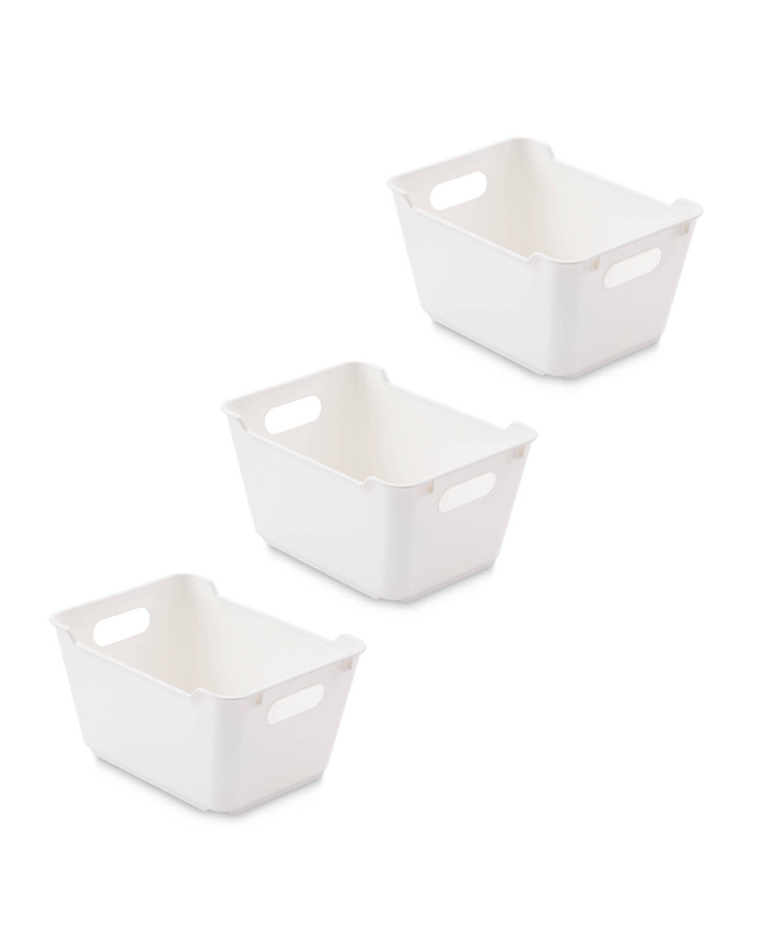 Stackable Storage Box with Handles - 11L, 2-Pack 5.5L, 3-Pack 1.7L (Black/White)