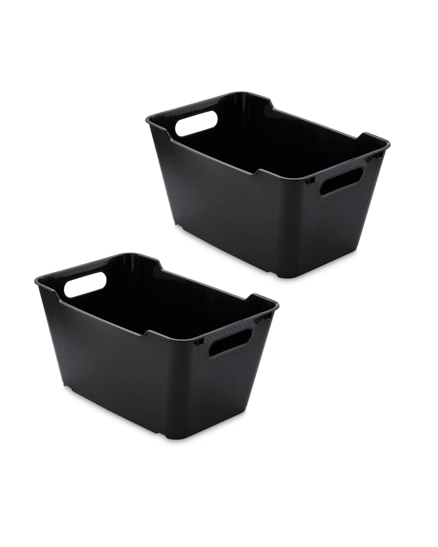 Stackable Storage Box with Handles - 11L, 2-Pack 5.5L, 3-Pack 1.7L (Black/White)