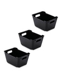 Stackable Storage Box with Handles - 11L, 2-Pack 5.5L, 3-Pack 1.7L (Black/White)