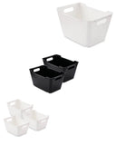 Stackable storage box with handles in black or white (British brand)