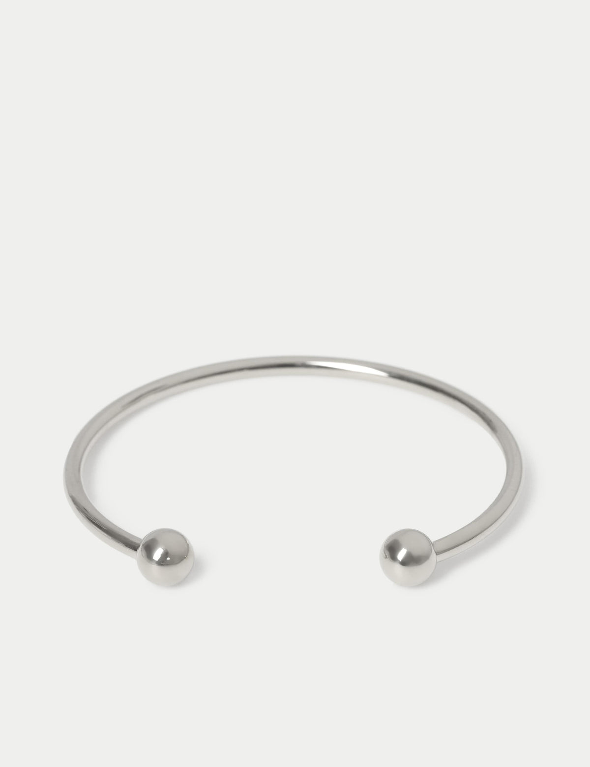 Stainless Ball Cuff bracelet with adjustable fastening and mixed material - British product