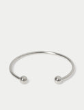 Stainless Ball Cuff bracelet with adjustable fastening and mixed material - British product