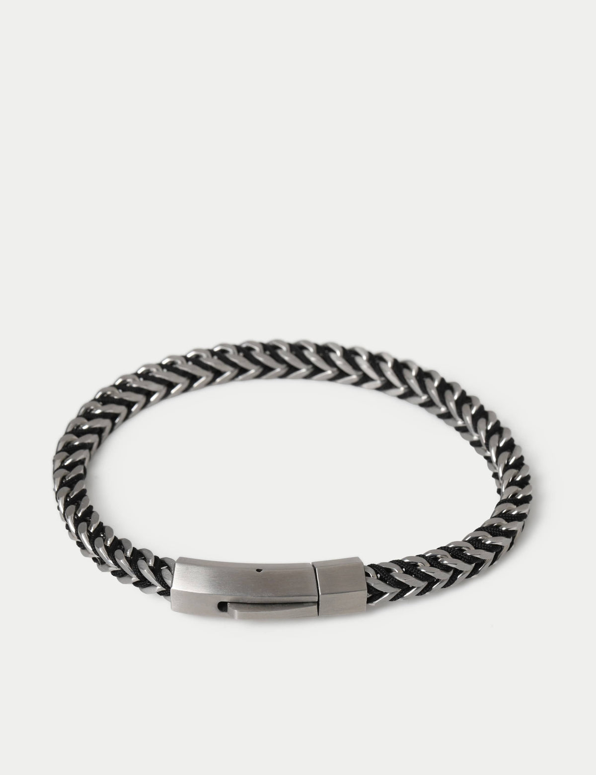 Stainless steel cord and chain bracelet with magnet fastening - British product
