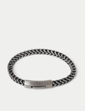 Stainless steel cord and chain bracelet with magnet fastening - British product