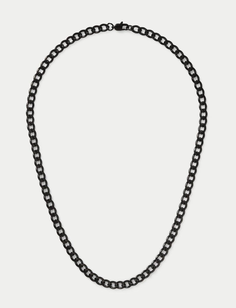 Stainless curb chain necklace with clasp fastening (British brand)