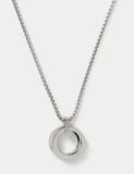 Stainless steel open pendant necklace with clasp fastening, UK version