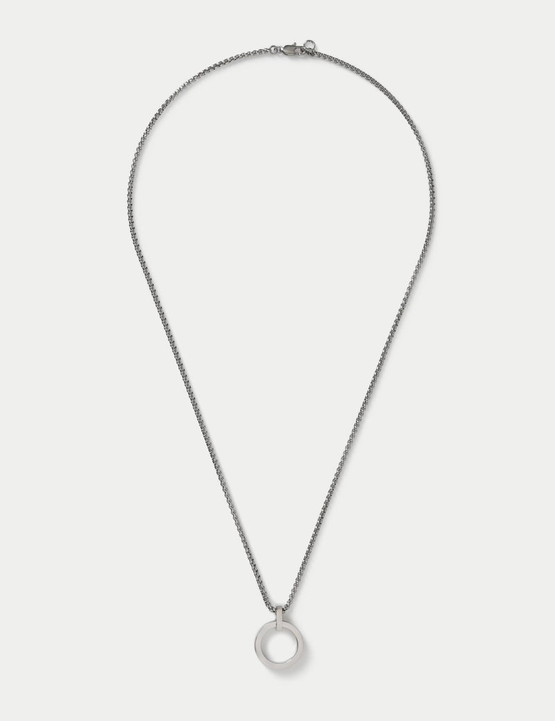 Stainless steel open pendant necklace with clasp fastening, UK version