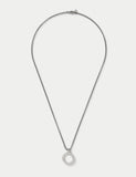 Stainless steel open pendant necklace with clasp fastening, UK version