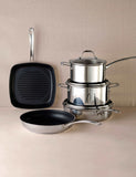 Stainless Steel 20cm Large Saucepan with glass lid (British brand)