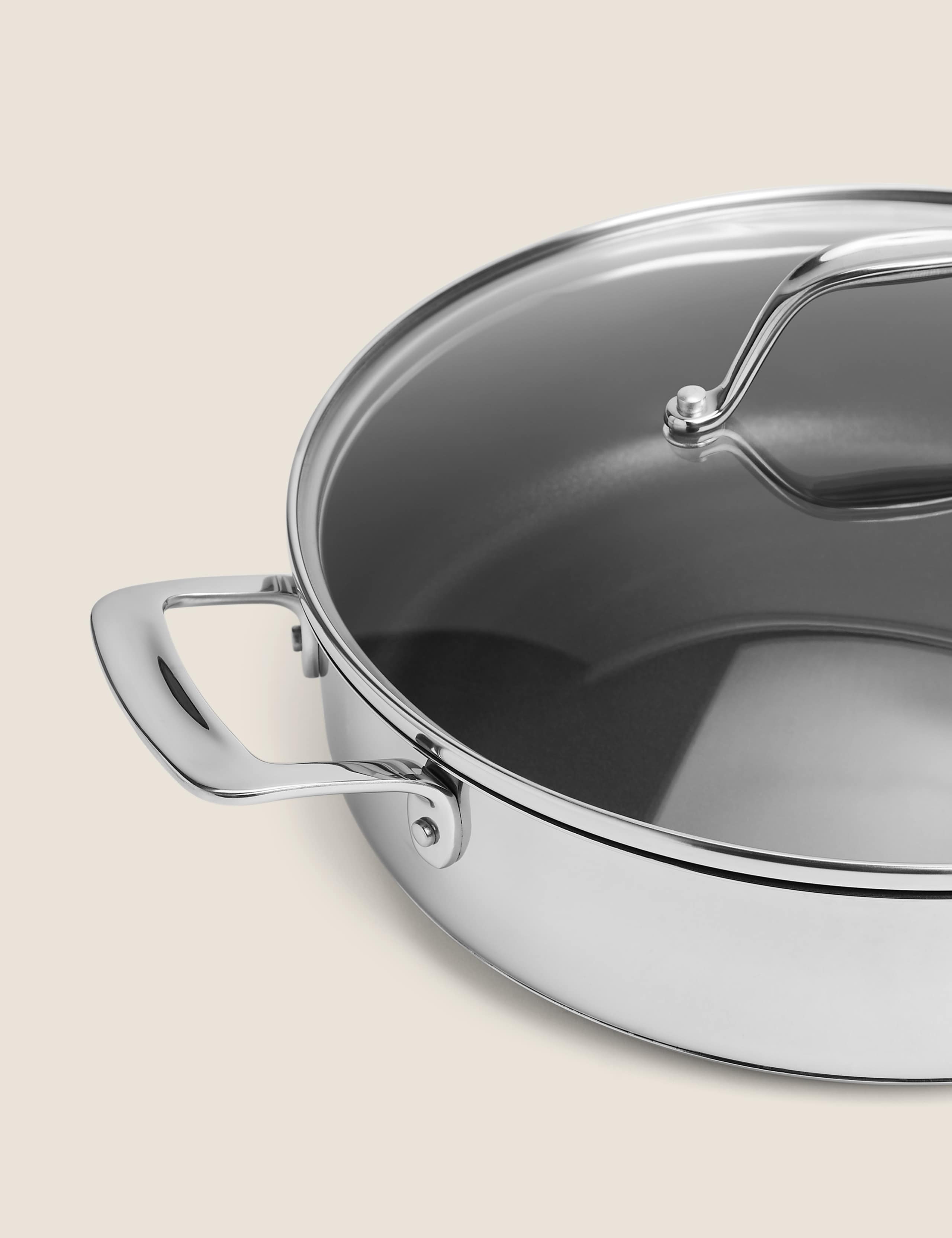 Non-stick stainless steel sauté pan 28cm (British brand)