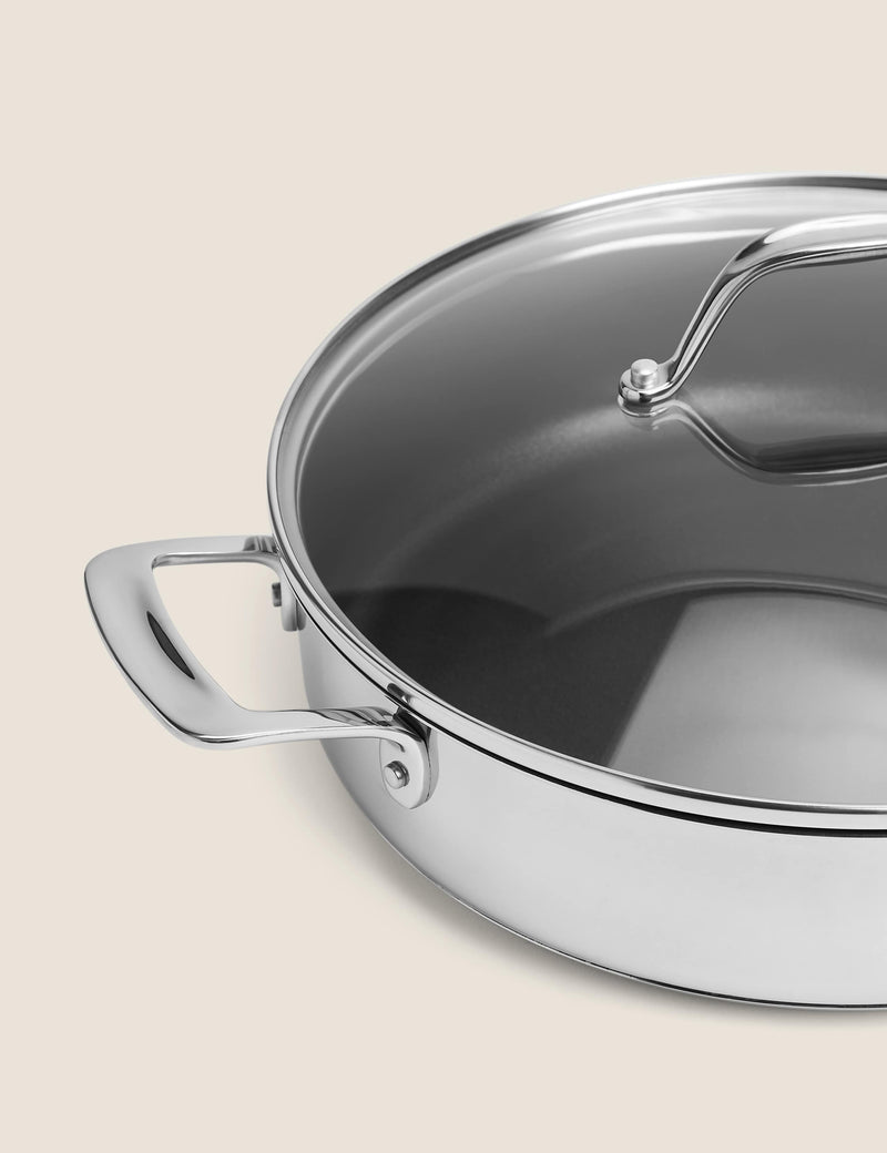 Non-stick stainless steel sauté pan 28cm (British brand)