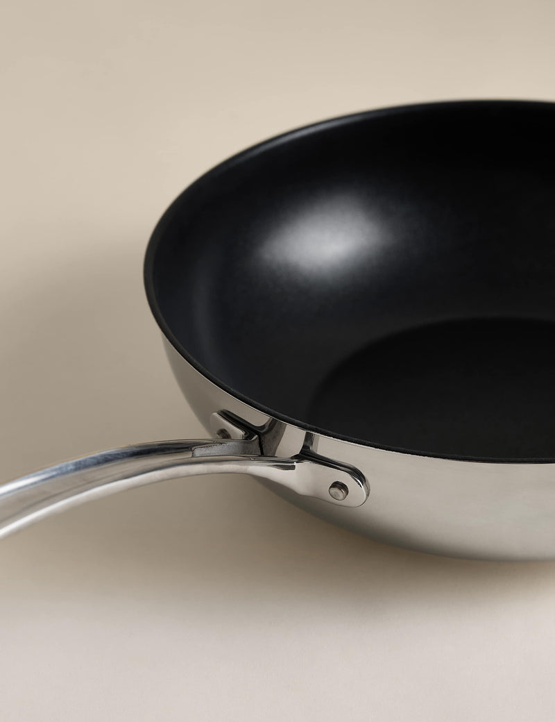 Stainless steel 30cm wok, imported from the UK