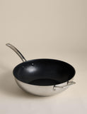 Stainless steel 30cm wok, imported from the UK