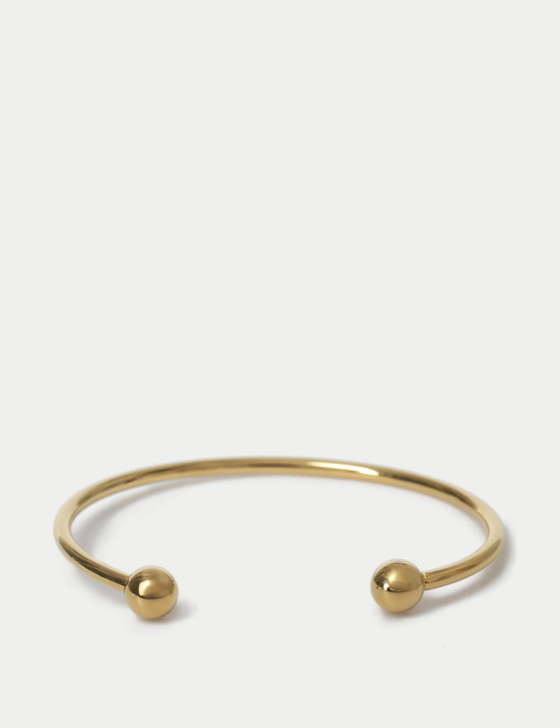Stainless steel silver tone ball cuff bracelet - British product