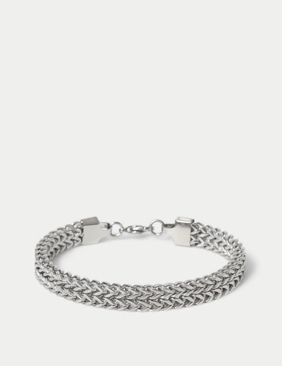 M&S Stainless Steel Silver Tone Chunky Chain Bracelet- Buy online at McGrocer