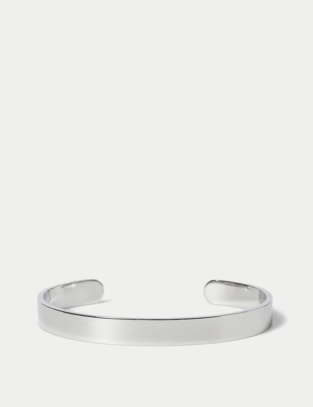 Stainless steel silver tone open cuff bracelet, imported from the UK
