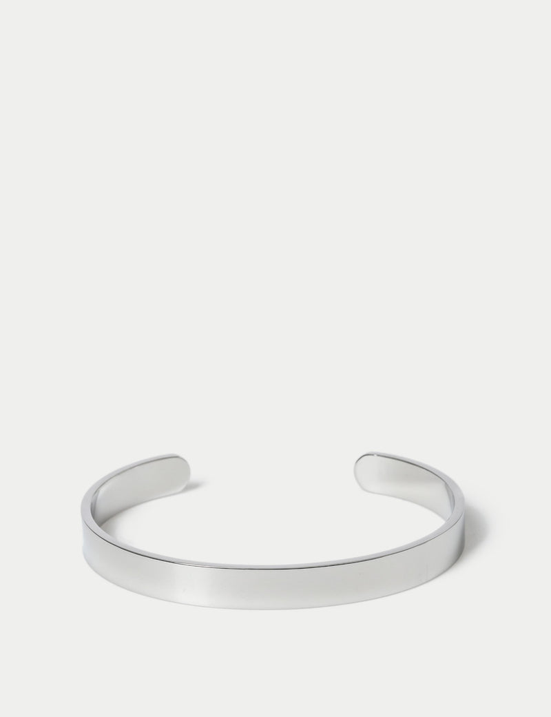 Stainless steel silver tone open cuff bracelet, imported from the UK