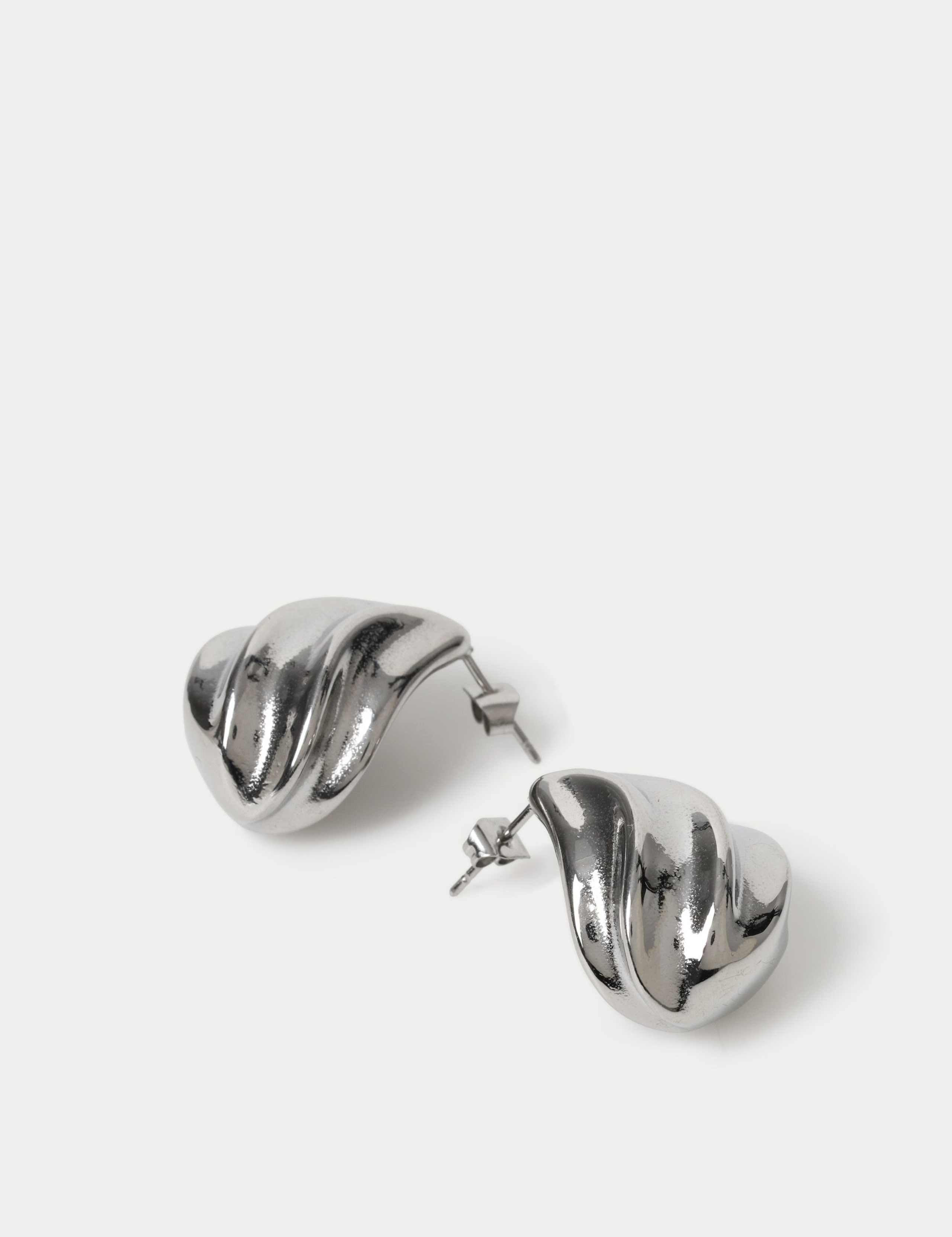 Stainless steel teardrop stud earrings (British brand)