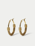 Stainless steel textured hoop earrings - British product