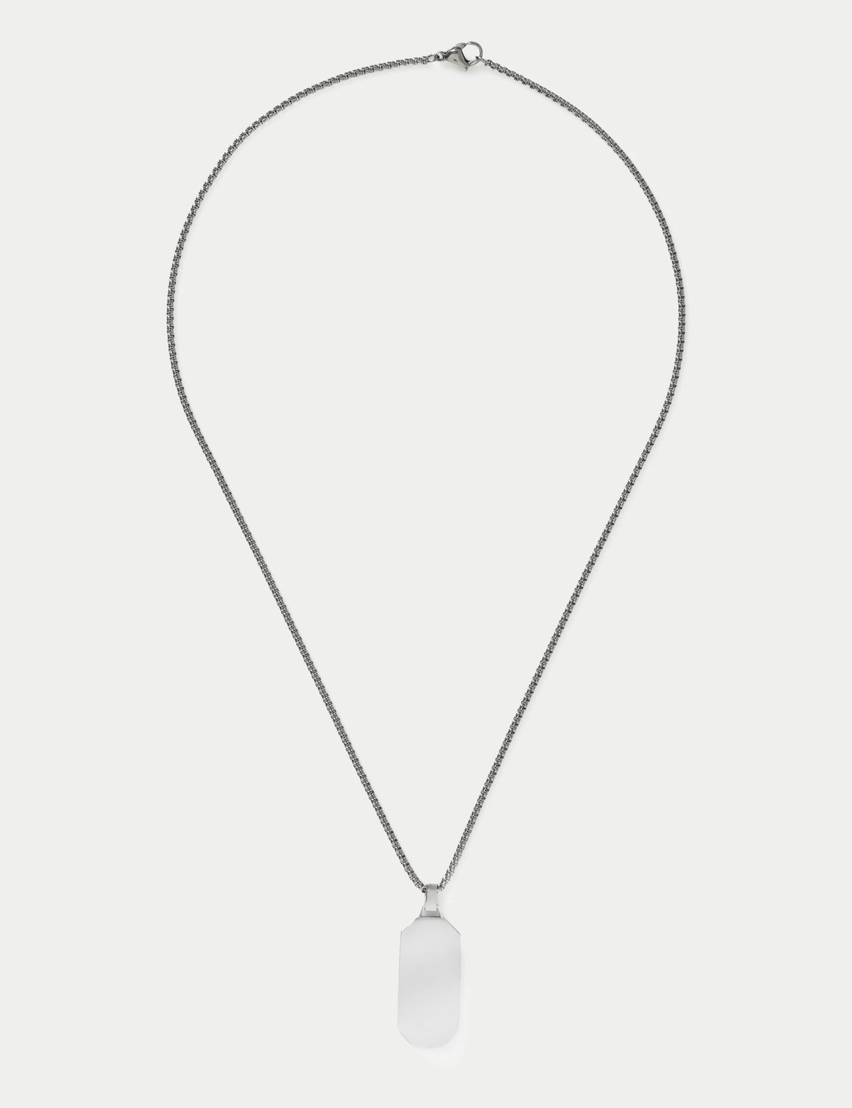 Stainless steel tag pendant necklace, British brand