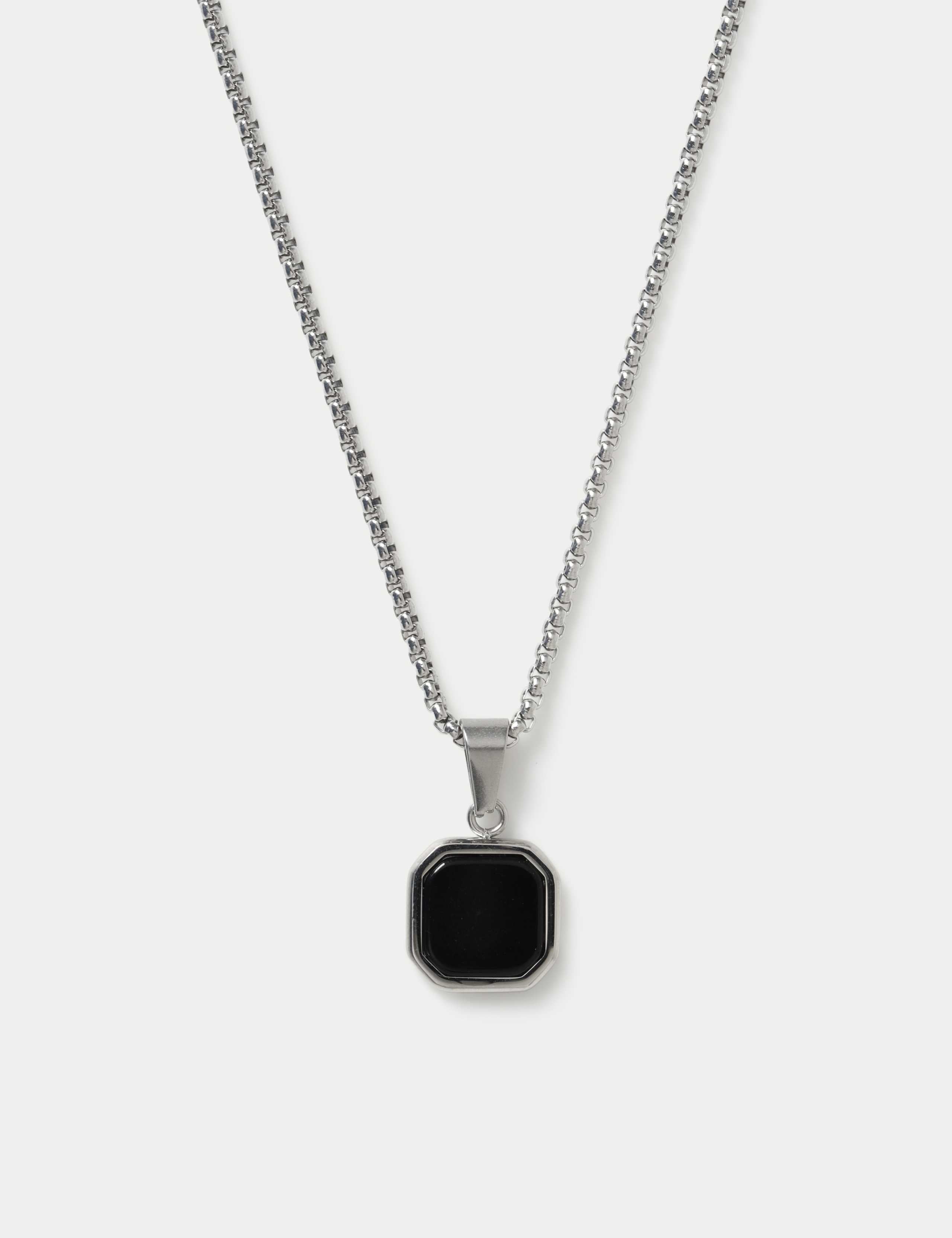 Stainless and onyx necklace, UK version