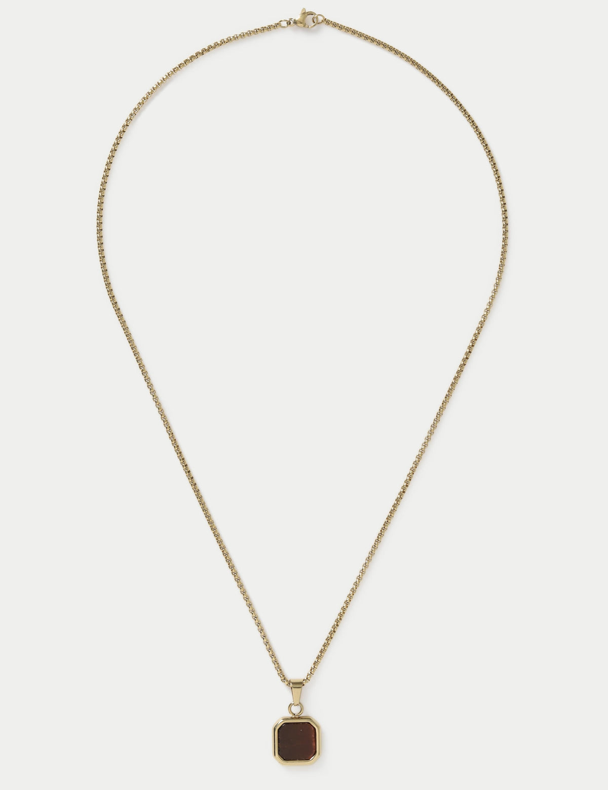 Stainless steel and tigers eye necklace, imported from the UK