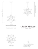 Laura Ashley star pendant light with glass detailing, imported from the UK