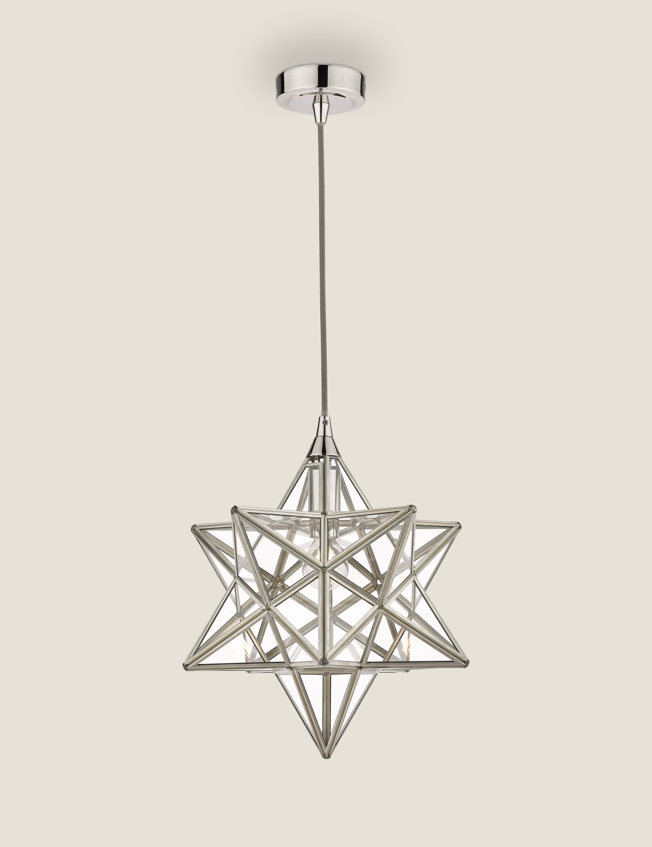 Laura Ashley star pendant light with glass detailing, imported from the UK