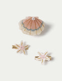 Starfish clip and shell claw hair accessory set (British brand)