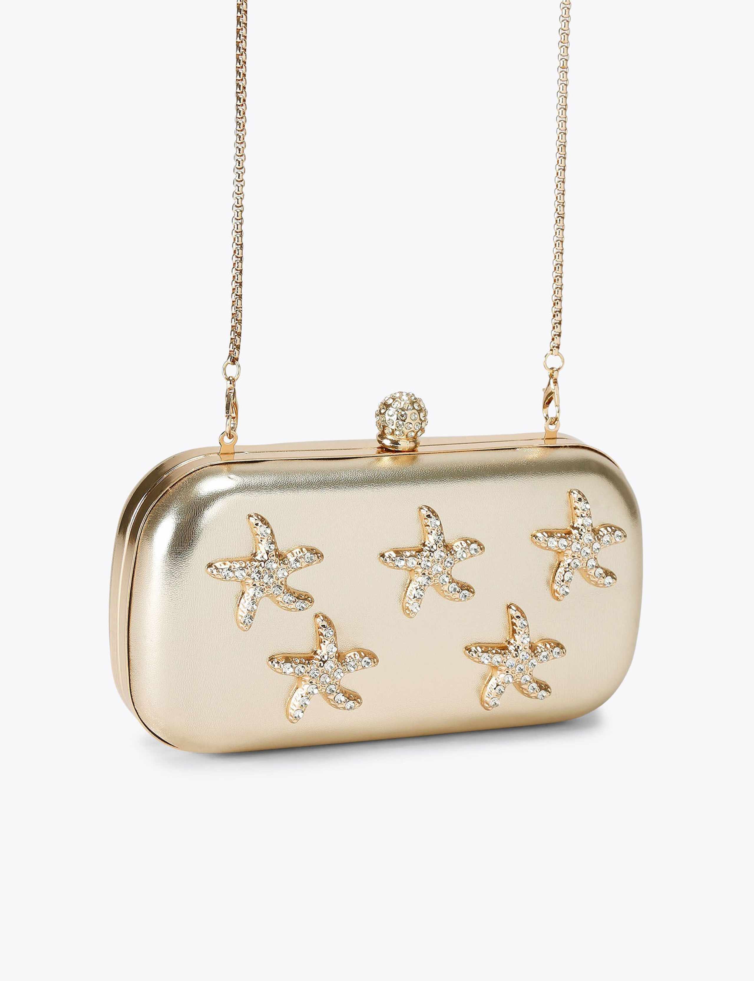 Carvela starfish clutch bag with detachable chain - British product