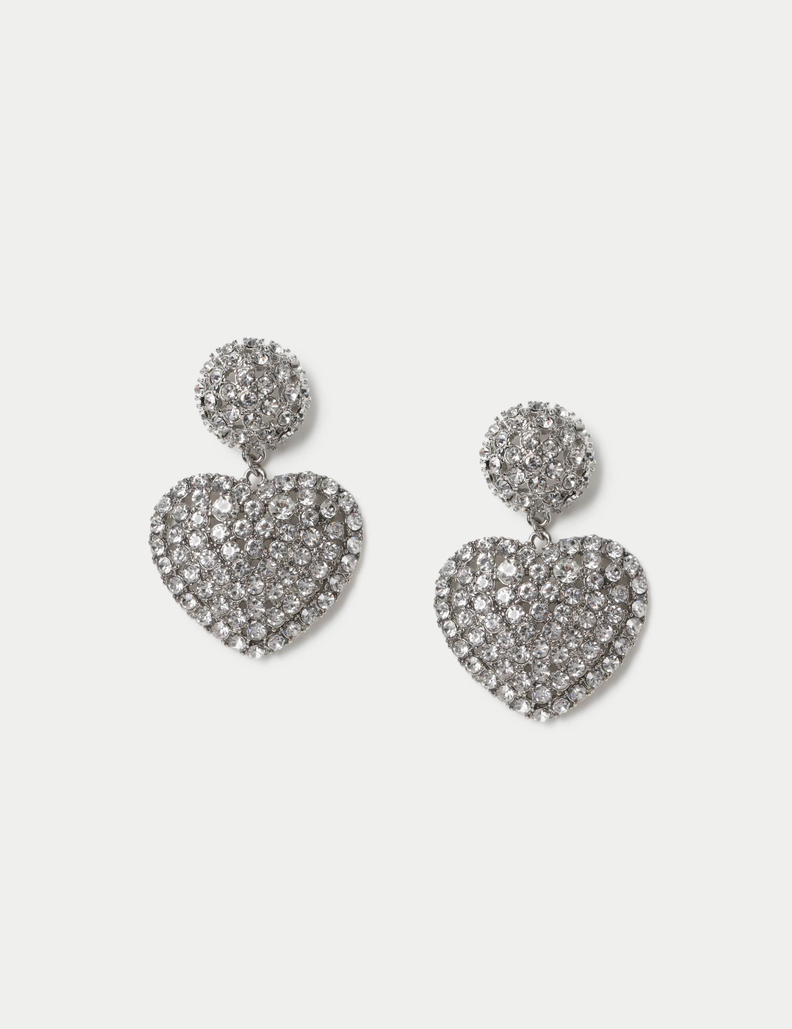 Marks and Spencer statement embellished heart earrings, UK version