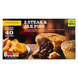 Steak and ale pies 2 pack with puff pastry (British brand)