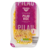 Steamed pilau rice, free from peanuts - British product