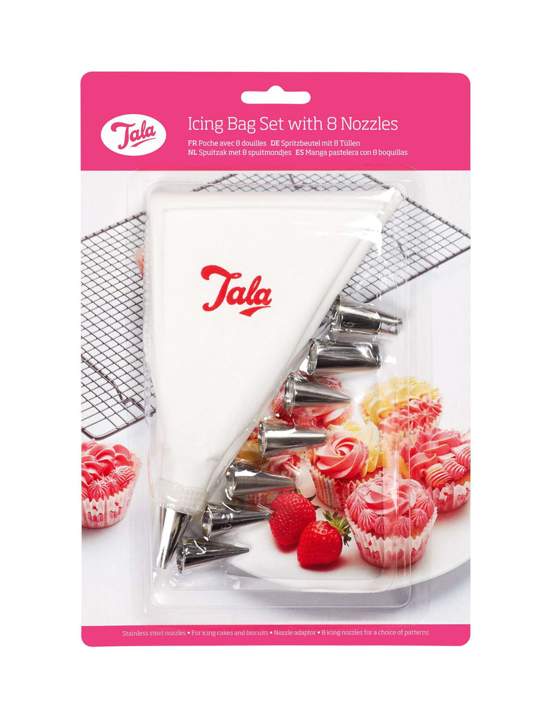 Tala cake decorating set with steel spatulas and icing bag, imported from the UK