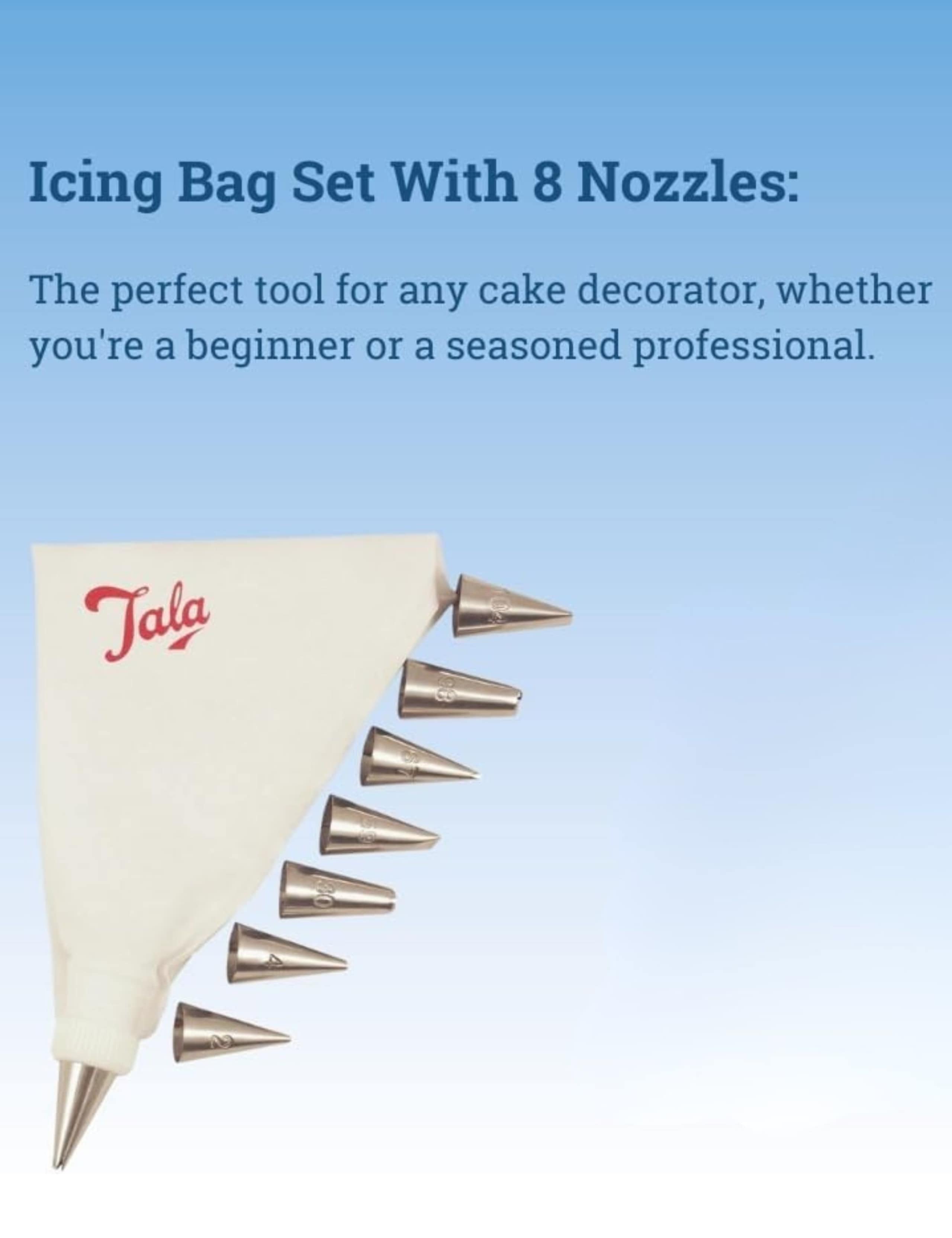 Tala cake decorating set with steel spatulas and icing bag, imported from the UK