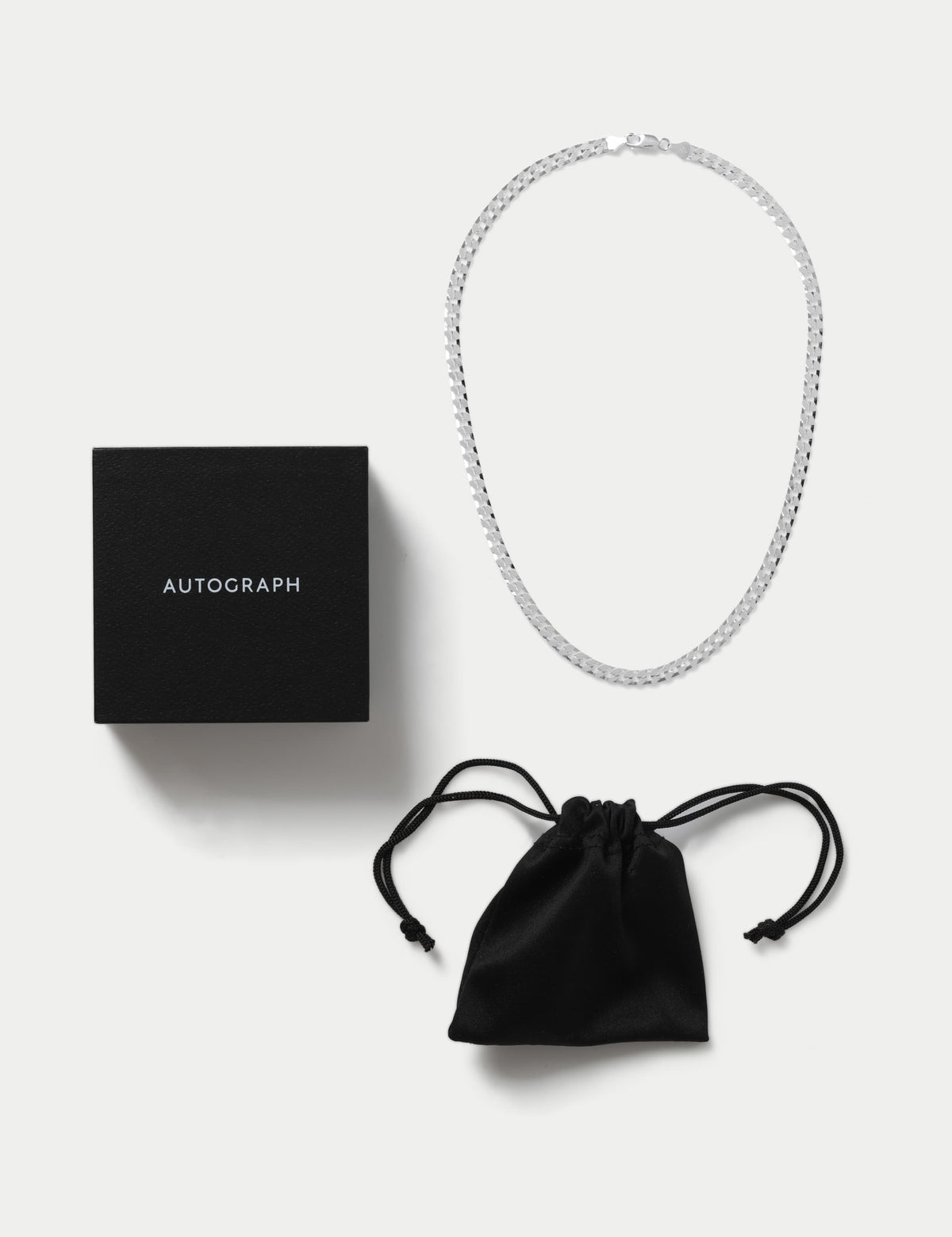 Sterling curb necklace silver clasp fastening, imported from the UK