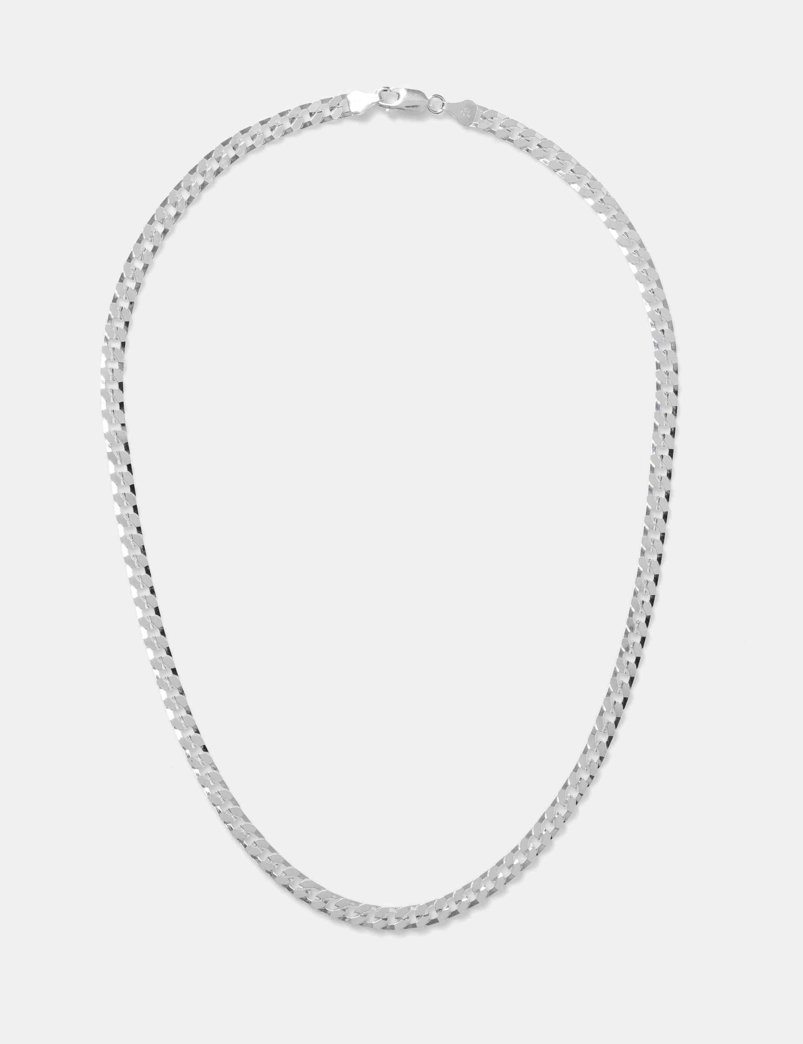Sterling curb necklace silver clasp fastening, imported from the UK