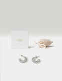 C Hoop Earrings in Sterling Silver - British product