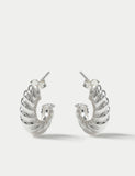 C Hoop Earrings in Sterling Silver - British product