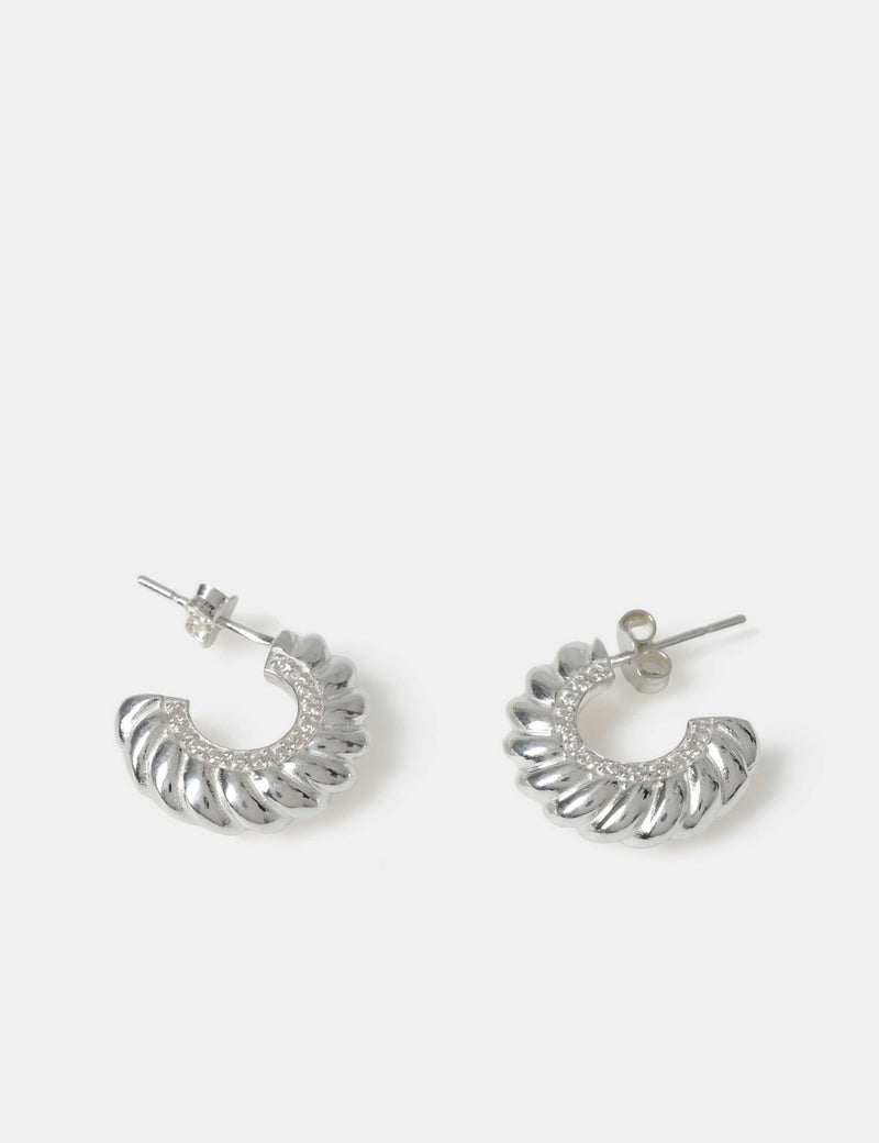 C Hoop Earrings in Sterling Silver - British product