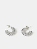 C Hoop Earrings in Sterling Silver - British product