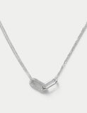 Sterling silver cubic zirconia necklace with clasp fastening, UK version