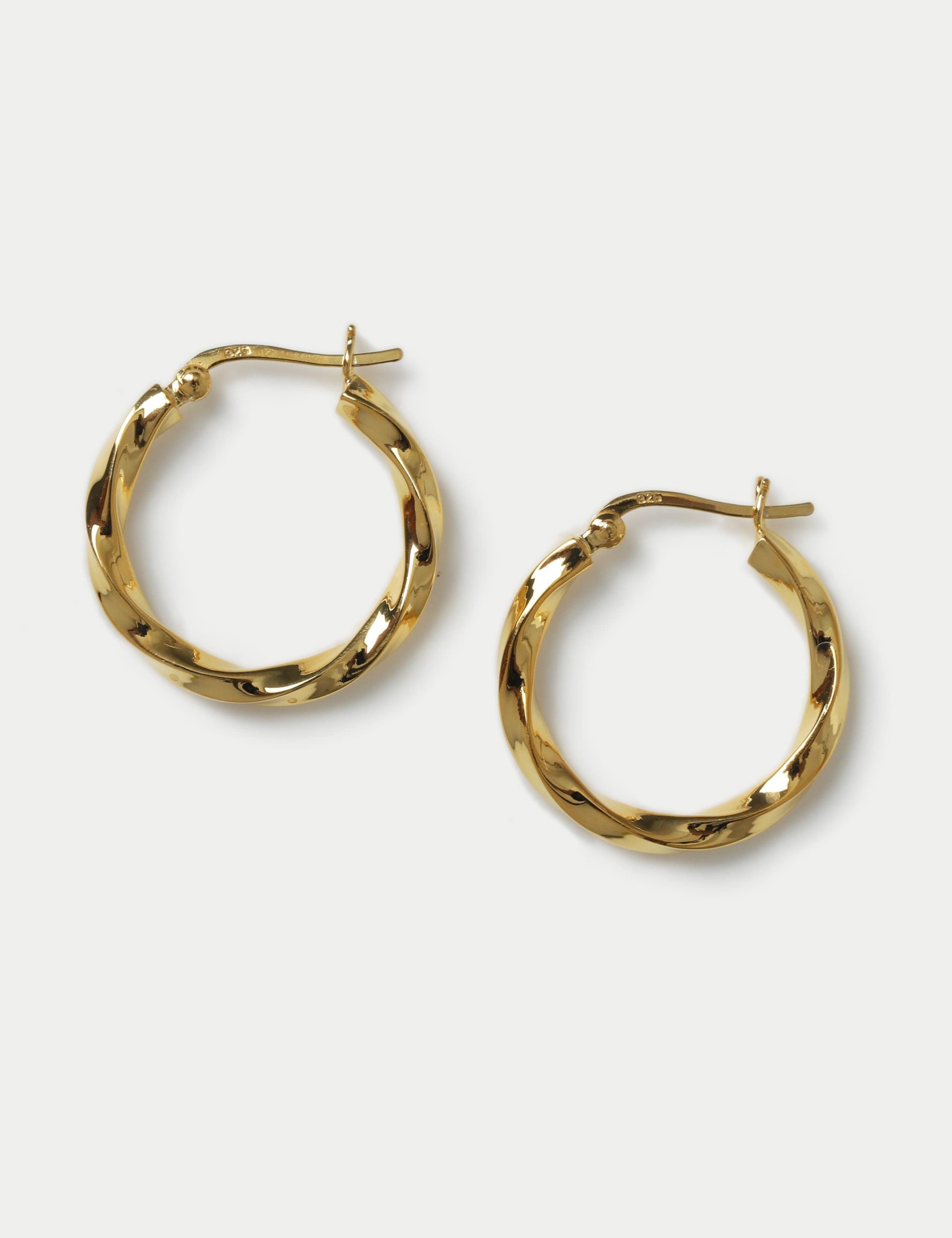 Gold plated hoop earrings sterling silver, imported from the UK