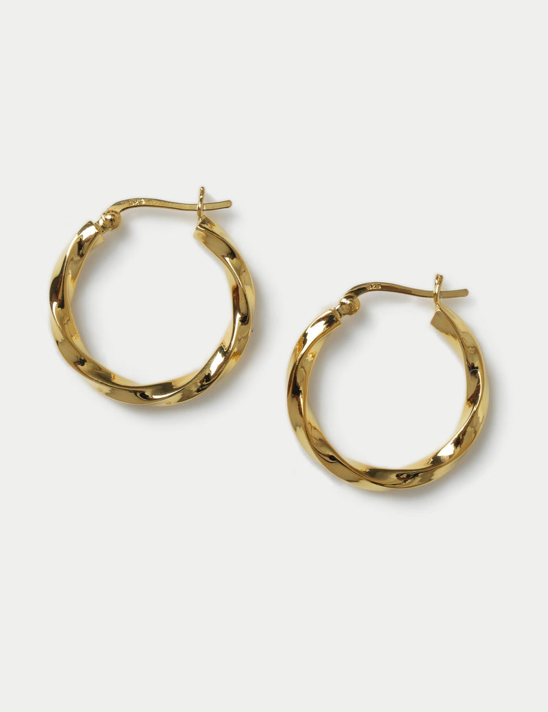 Gold plated hoop earrings sterling silver, imported from the UK