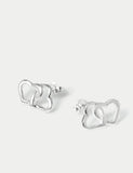 Sterling silver heart stud earrings available, UK version